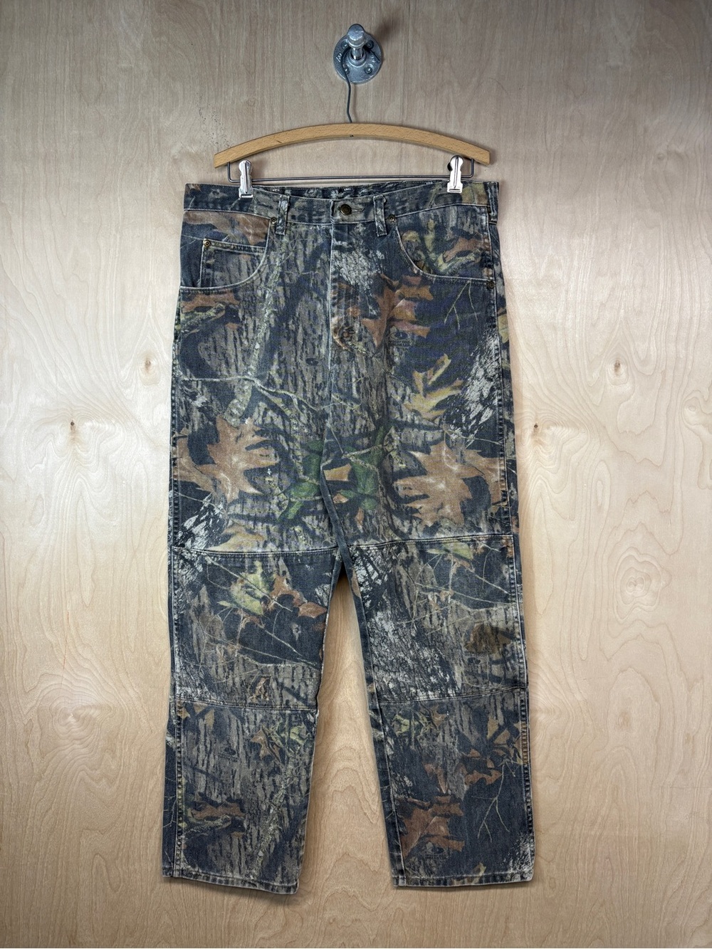 Vintage Wrangler Camo Double Knee Carpenter Jeans - Green/Brown Camouflage